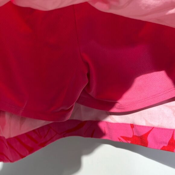 Rafaella Women's Pink Leaf Print Elastic Waist Built-In Shorts Mini Skort Medium - Picture 6 of 9